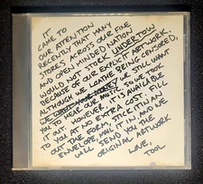 Tool UNDERTOW Very Rare Cover with Note From The Band. No Art Or Cover