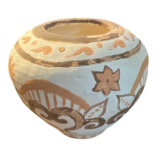 HAND MADE CLAY POT UNGLAZED SOUTHWESTERN DESIGN SIGNED 1941 MEIER 5" TALL
