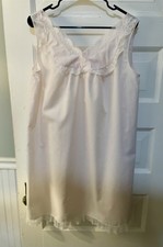 Vintage Shadowline Pale Yellow Nightie, Lace Trim, Embroidered Detail, Medium