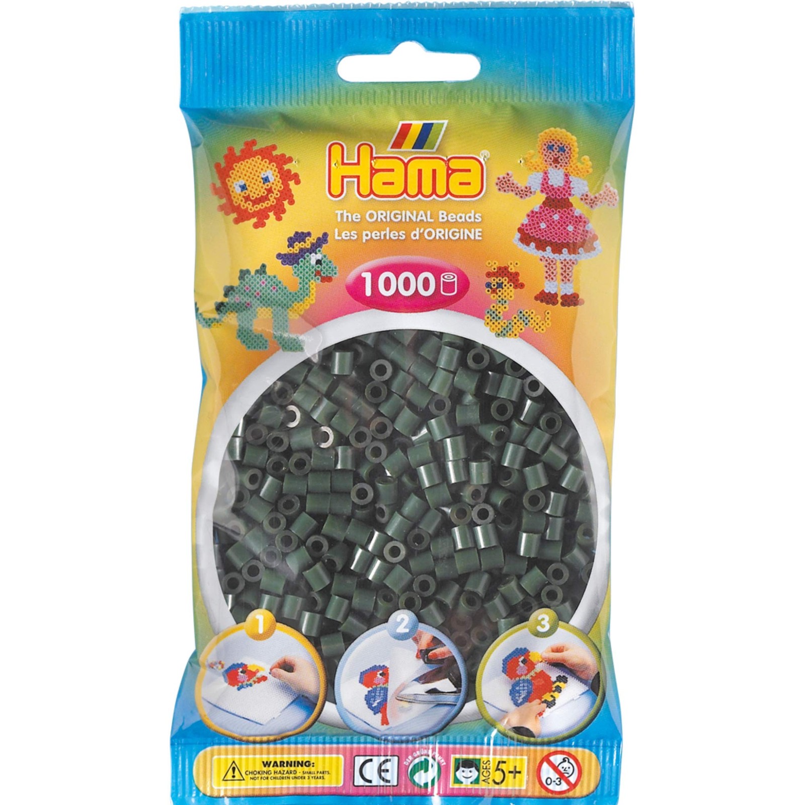 Мешочек из 1000 бусин Hama Beads - Темно-зеленый 2290₽