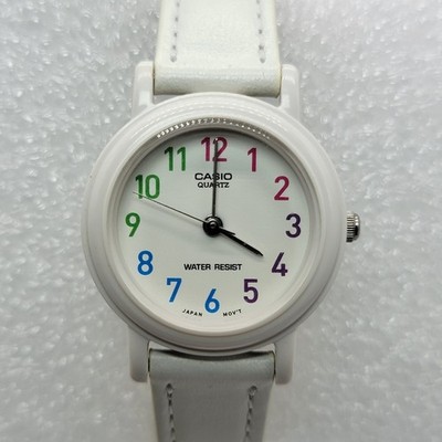 Casio 1330 Women Watch 25mm White Leather Band , Runs