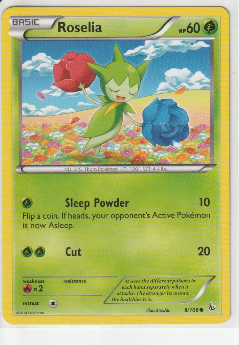 Roselia 8/106 Flashfire Pokemon Near Mint