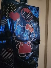 Sanrio Hello Kitty Eléctrico Impresionante Azul Metálico Bolso de Mano Bolso Cartera