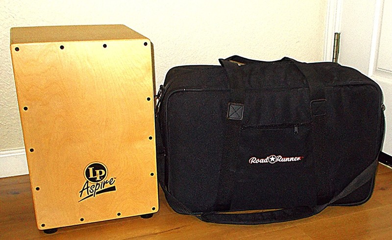 LP ASPIRE CAJON w/ padded case, Snare Wires, LPA1331, Natural Finish, 18"x12x12