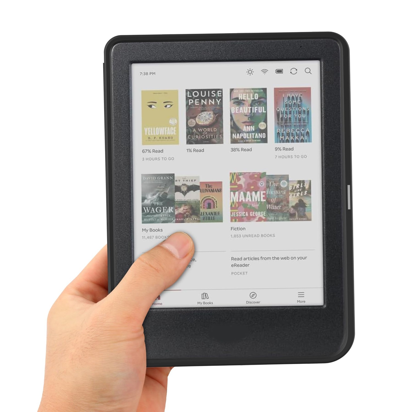 Coque Kobo Clara Colour antichoc en silicone noir avec support e-reader - 4