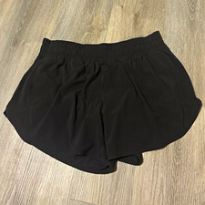 Member's Mark Active Short Women's Black Pull On Elastic Waist Solid Blend L