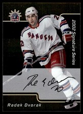 2001-02 Be a Player Signature Series Autographs Gold Radek Dvorak Auto New York