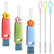 3-in-1 Cup Lid Cleaning Brush Set for Water Bottles  Straws - 3 Pack