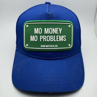 John Hatter & Co Mo Money Mo Problems Royal Blue Trucker Hat Cap Adjustable Mens