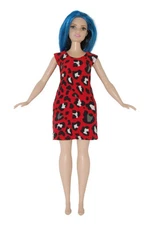 Short Dress handmade for Curvy Fashion Doll Clothes TKCT Red Leopard