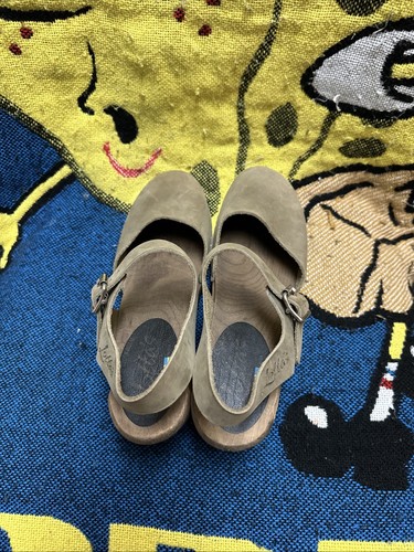 Zuecos Lotta's Stockholm Highwood Mary Jane cuero marrón topo nobuck zapatos 42 - Imagen 6 de 10