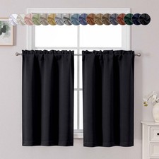 Chyhomenyc Short Black Out Curtains 45 Inch 30"W x 45"L Pack of 2 ,