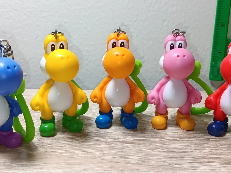 *FREE SHIP* ALL 9 YOSHI BackPack Buddies Clip Super Mario White Orange Pink Red - Image 3 of 4