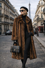 Vintage Nerzmantel 70er Jahre Echtpelz Braun Luxus Klassisch Gr. M/L mink coat