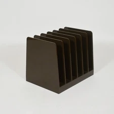 Desktop File Organizer Mail Sorter iPad or iPhone Station Brown 6 Compartments