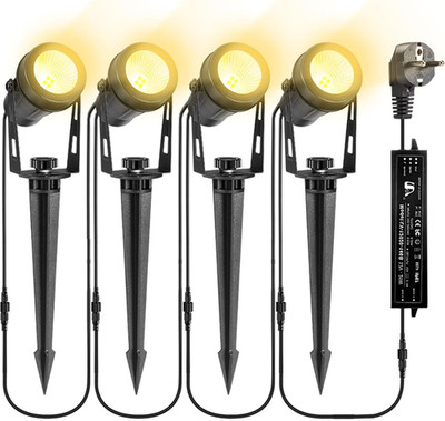 B-Right Gartenbeleuchtung Led Außen, 4*3W Gartenbeleuchtung Mit Strom, IP65 Wass