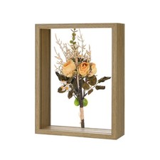 Dried Flower Frame, 6 x 8 Inch Wooden Shadow Box Frame Wood Color 