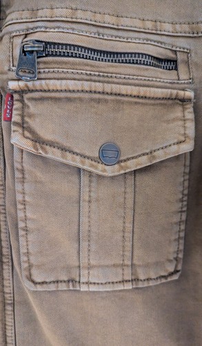 Levis Jacke Braun Denim Knopfleiste Bomber Trucker Taschen Herren Small. - Bild 4 von 18