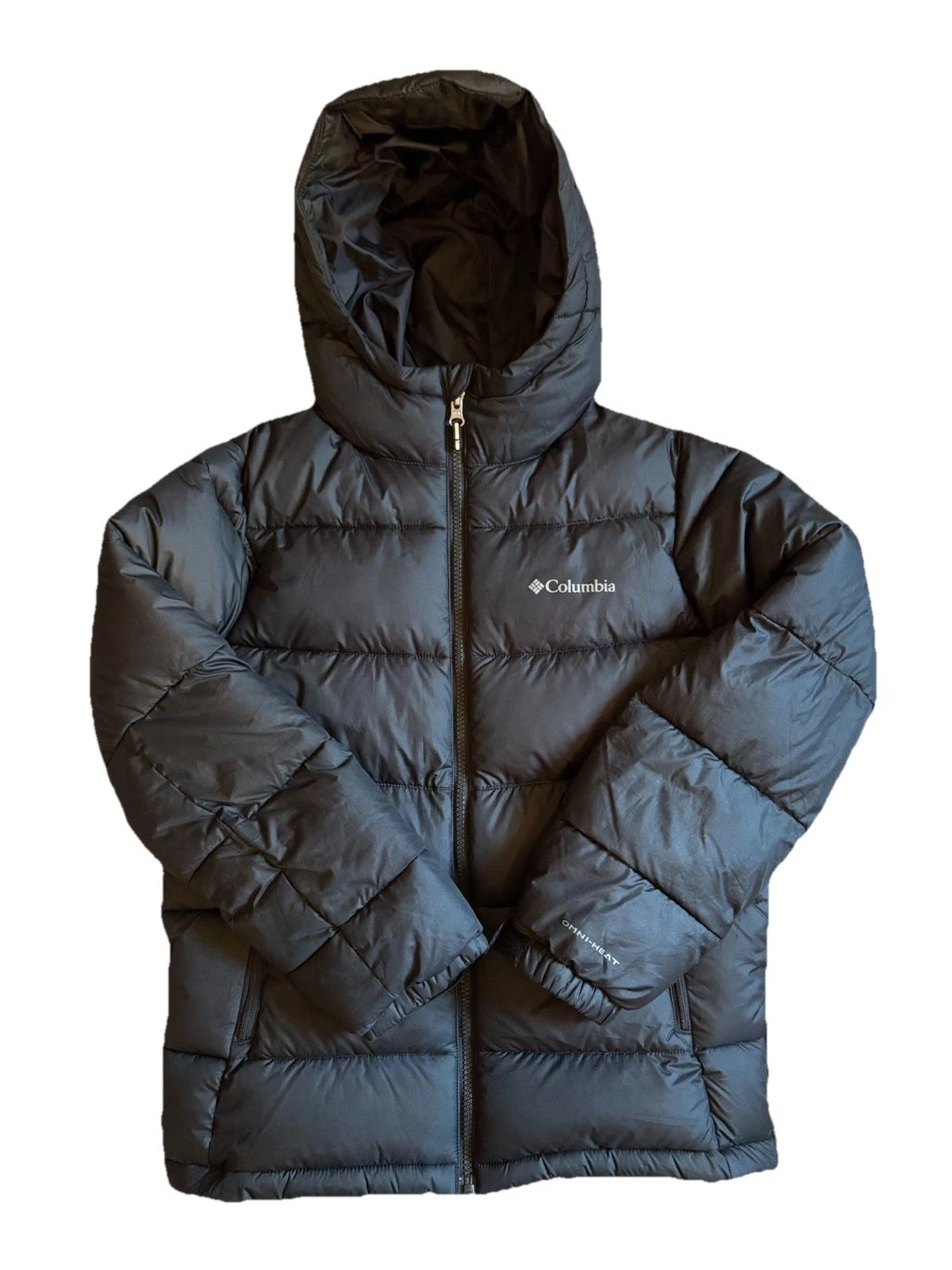Columbia Youth Puffer Jacket Sz Medium 10/12 Black Omni-Heat Insulated Coat Hood
Opens in a new wind