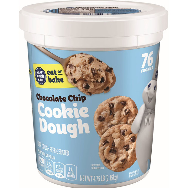 Tina de masa para galletas con chispas de chocolate Pillsbury, 4,75 lb.