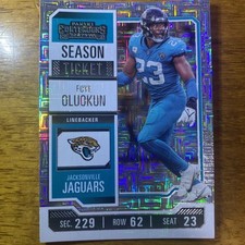 Foye Oluokun Season Ticket Silver Panini Contenders Football 2023