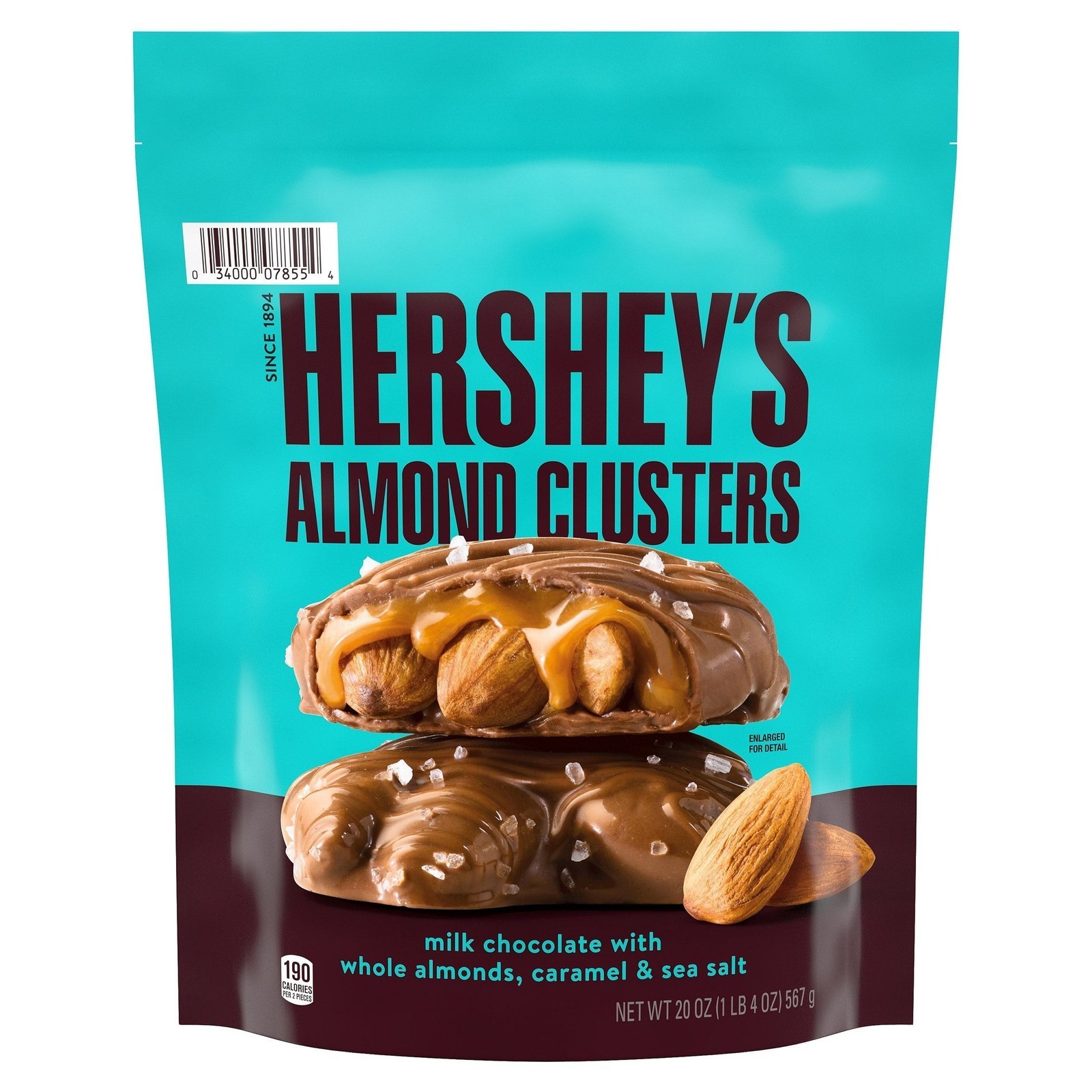 Hersheys Almond Clusters Milk Chocolate With Almonds, Caramel And Sea Salt 20 Oz