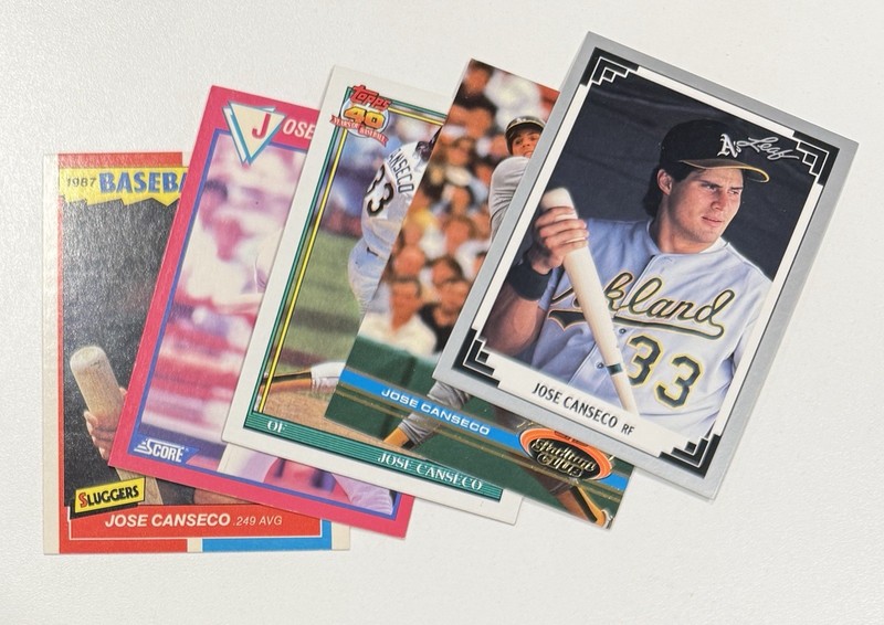 Jose Canseco 1987-91 MLB Mixed Brand (5) Card Lot NM or Better C