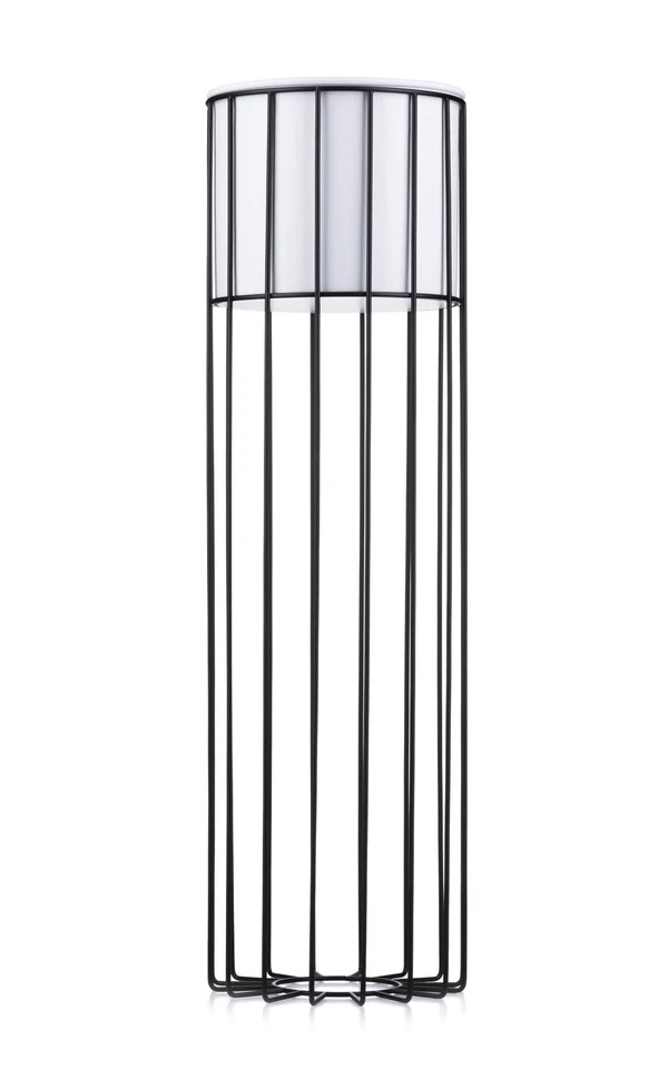 HowHomely Blumenständer Metall Übertopf schwarz weiß rund Draht Blumensäule 70cm - Bild 2 von 4