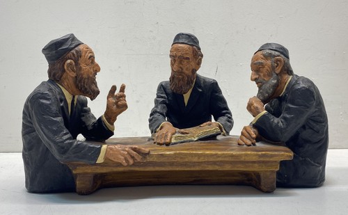 R. Wright 1970 Jewish Scholars Sculpture 16" Signed Limited Edition Kaplan Art