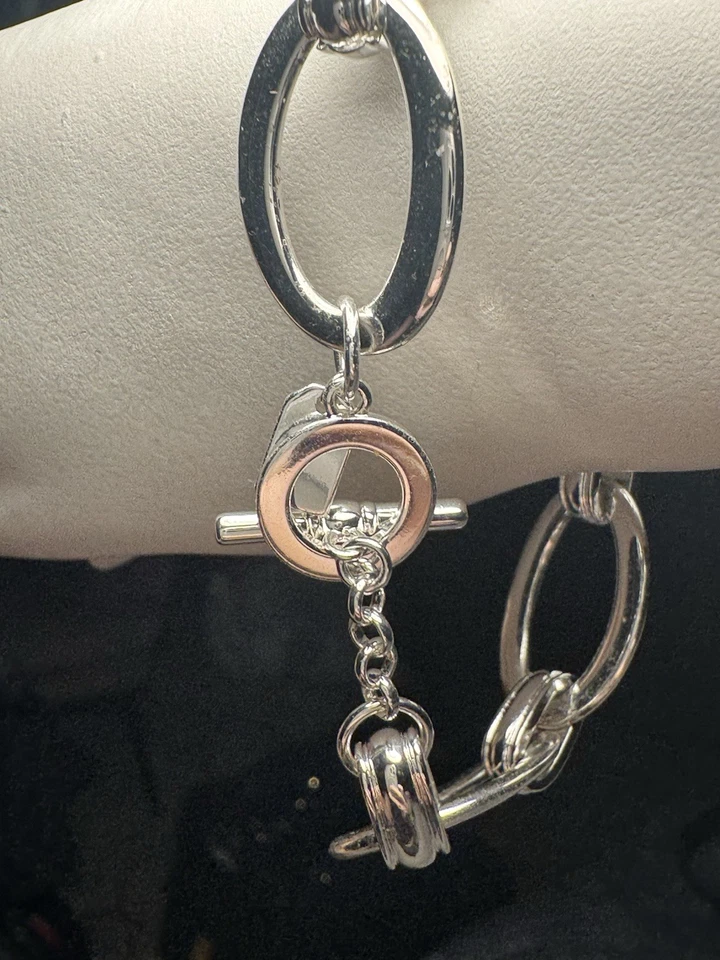 LAUREN By RALPH LAUREN Signed Silver Plate Large Rope Link Bracelet 7 3/4 “ Long - Image 2 of 4