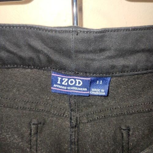 Izod Bermuda Uniform School Pants, Size Juniors 11 In Black, Navy And Khaki - Picture 13 of 21