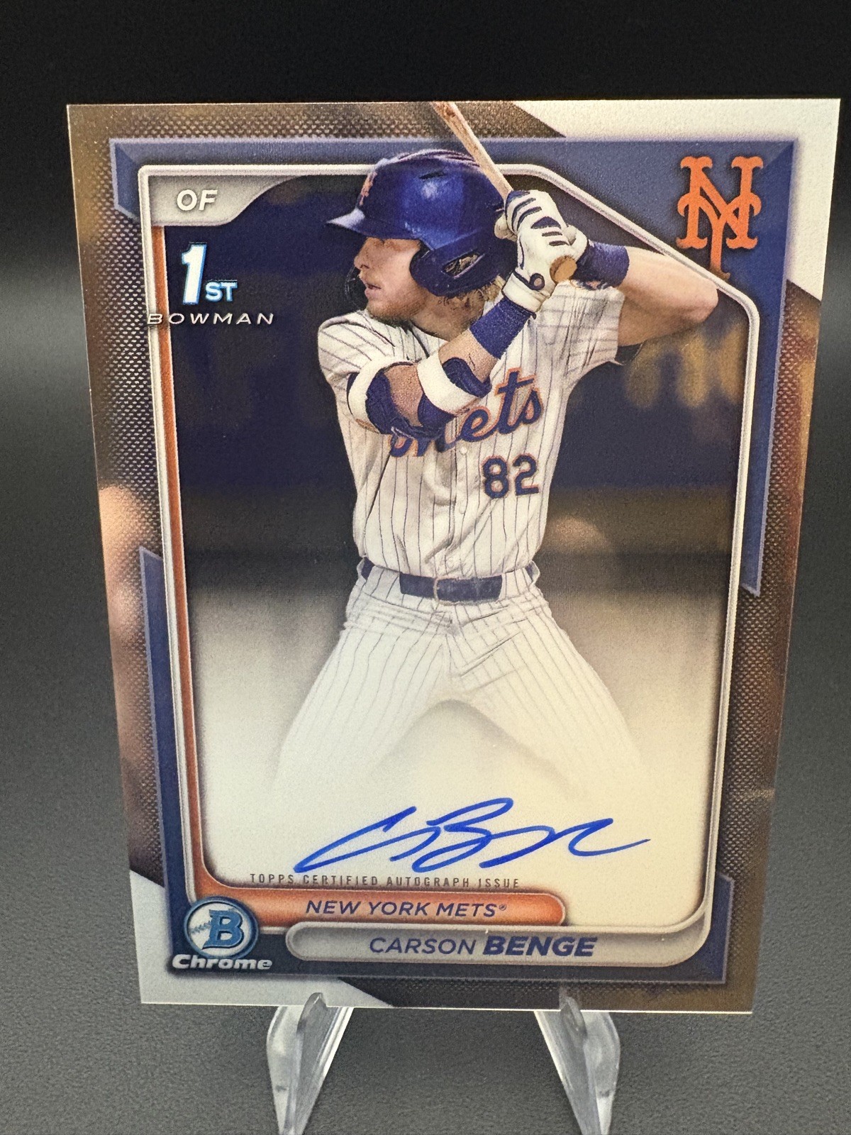 Carson Benge 2024 Bowman Chrome Draft  Auto 1st Prospect Rookie Mets