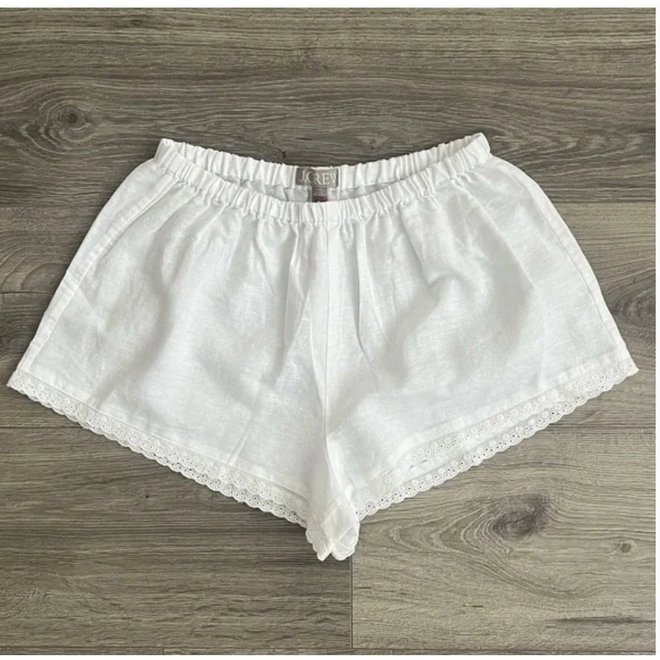 NUEVO CON ETIQUETAS J. Conjunto de pijama sin mangas Crew para dormir corto XL con ribete de encaje blanco CK350 J.Crew Foto 4 de 4