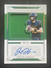 2021 National Treasures JUSTIN HERBERT Silhouettes Signatures /15 Auto Jersey