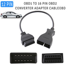 Universal 12 Pin Obd1 To 16 Pin Obd2 Diagnostic Scanner Convertor Adapter Usa