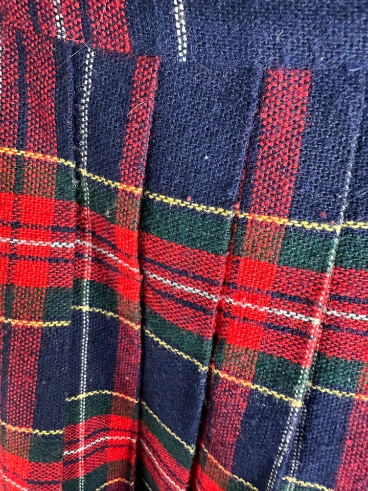 Vtg Worthington Maxi Skirt 12 Large Tartan Plaid WOOL Red Blue Green Pleated M - Image 4 of 4