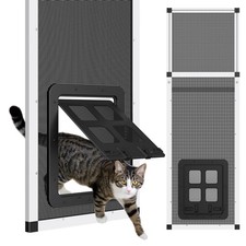 Yoochee Vertical Ventilated Cat Door For Window Fits 31-42 Height Window 2-Min
