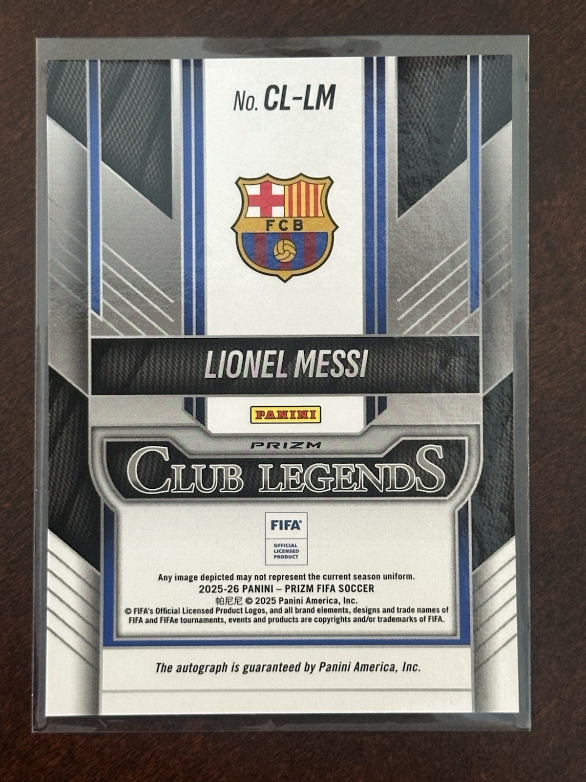 2025-26 Prizm FIFA Lionel Messi Club Legends Signatures Choice Auto #CL-LM view 6