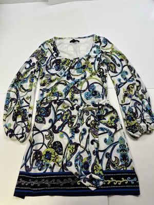 LAUNDRY By Shelli Segal womens Long Sleeve Dress sz 2 Petite Boho Stretch