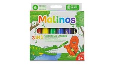 MALINOS 301036 Wachsmal-Zauber 3-in-1 Stifte, Buntstift Wachsmaler Aquarell, 6 S