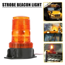 30LED Amber Rotating Light Strobe Flash Rooftop Beacon Warning Emergency 12V-24V