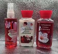 Bath  Body Works Japanese Cherry Blossom 3 Piece Set Body Wash Lotion Mist