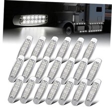 6.4 Inch Clear Lens White 12 LED Side Marker Lights for White Pack of 20