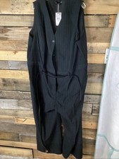 Mango Women’s Black Pinstripe Vest Jumpsuit Size 4XL