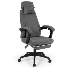 Reclining Home Office Chair Retractable Footrest High-Back Ergonomic Executive