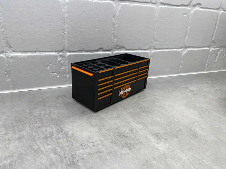 Harley Davidson  Tool Box Pen Holder Garage Desk Organizer Man Cave Decor Gift - Image 3 of 3