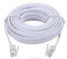 15FT Telephone Extension Cord Cable, Landline Line Wire with RJ11 6P4C Plugs
