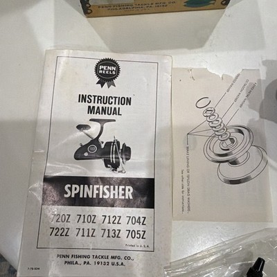 Vintage Penn 712Z Spinfisher Fishing Spinning Reel USA in box with
