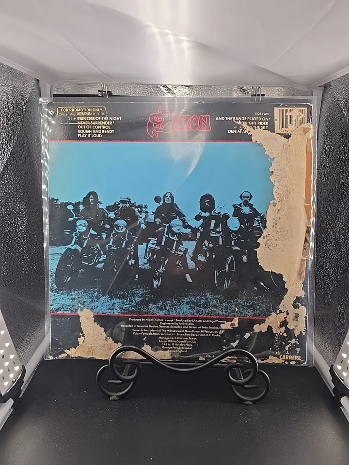 Super Rare Saxon Denim And Leather LP Original 1981 Gold Stamp PROMO Foto 4 de 4