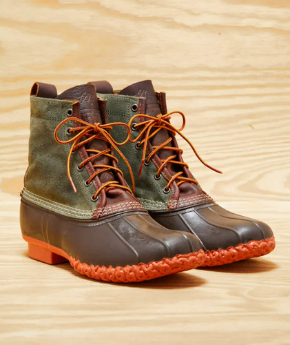 Todd Snyder x LL Bean Waxed Canvas Bean Boots Olive Mens 9 Made in USA NWOB